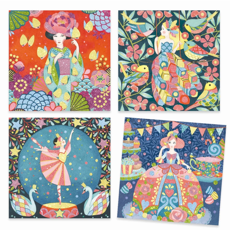 Djeco kreativ æske m glitterkort, Dagdrøm