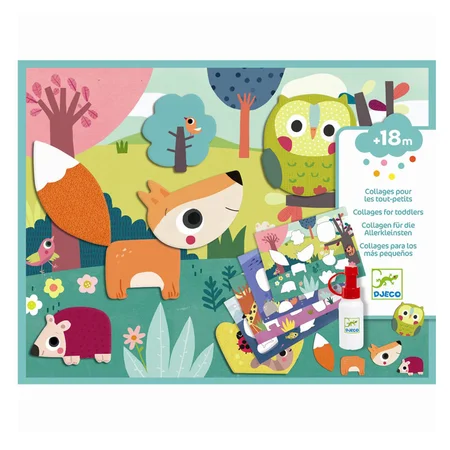 Djeco kreativ leg for de små, collage m.dyr