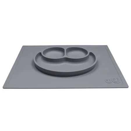 Ezpz Happy Mat - tallerken og dækkeserviet i et - grå