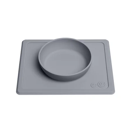 EZPZ happy mini bowl, skål og dækkeserviet i et - grå