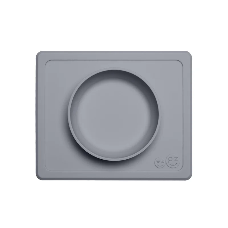 EZPZ happy mini bowl, skål og dækkeserviet i et - grå