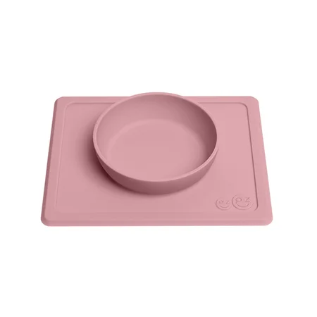 EZPZ happy mini bowl, skål og dækkeserviet i et - støvet rosa