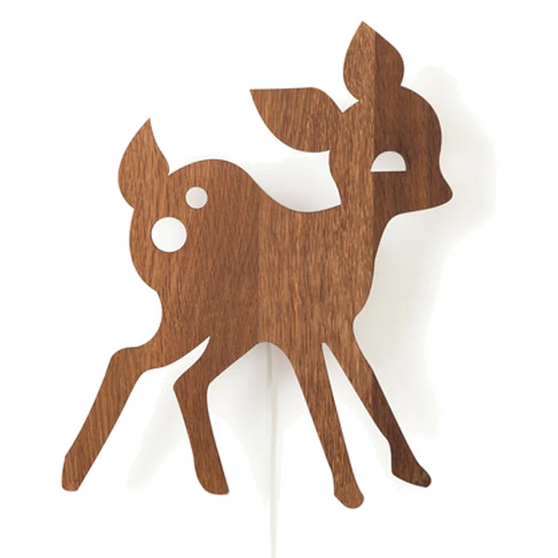 Ferm Living væglampe, My Deer - smoked oak