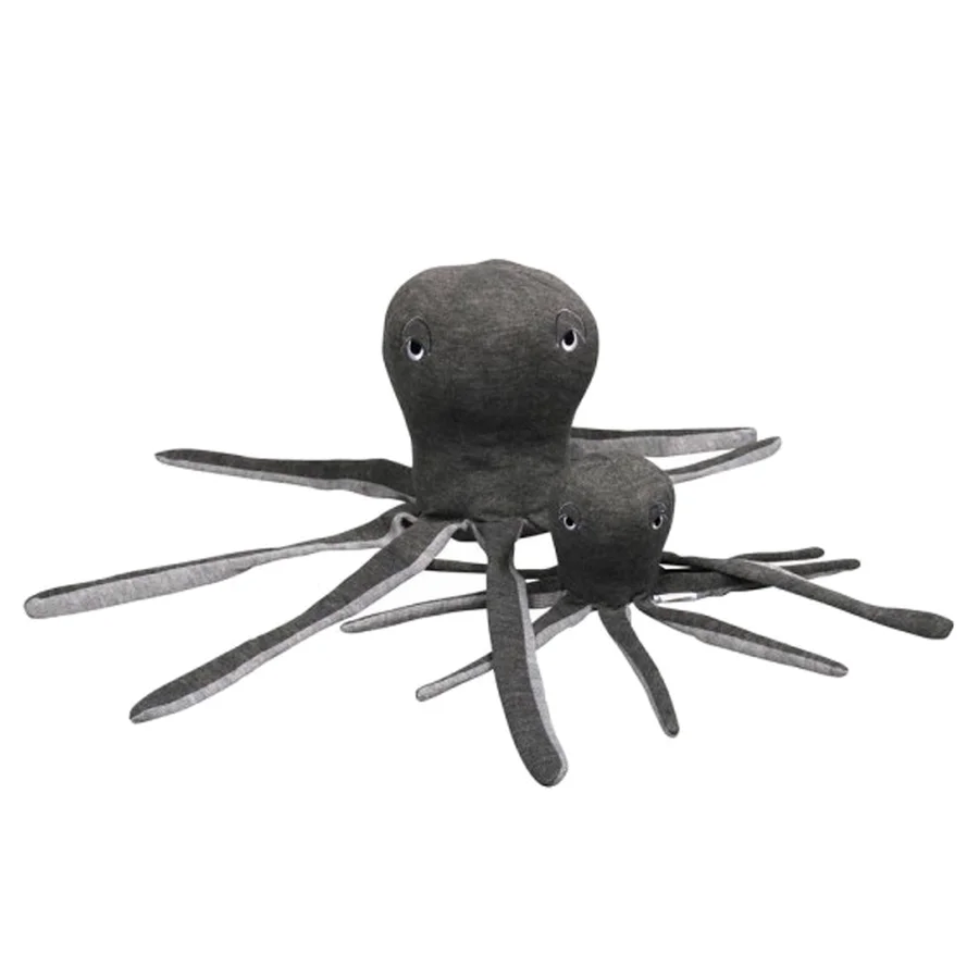 Filibabba blæksprutte bamse, grå 60 cm