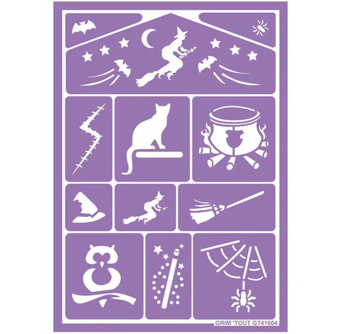 Skabelon til ansigtsmaling, hekse og halloween