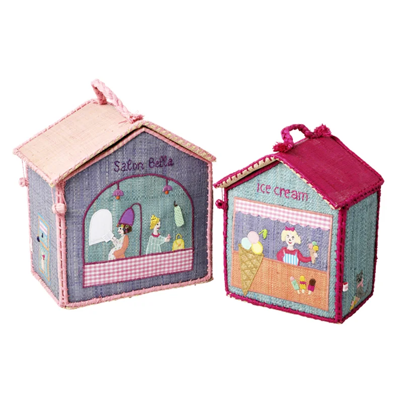 Rice opbevaringskurv 2 stk, beautysalon og isbutik