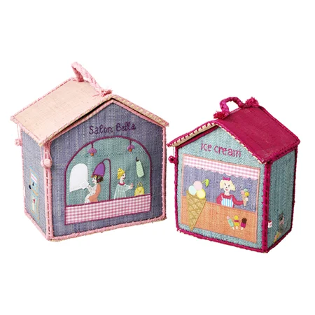 Rice opbevaringskurv 2 stk, beautysalon og isbutik