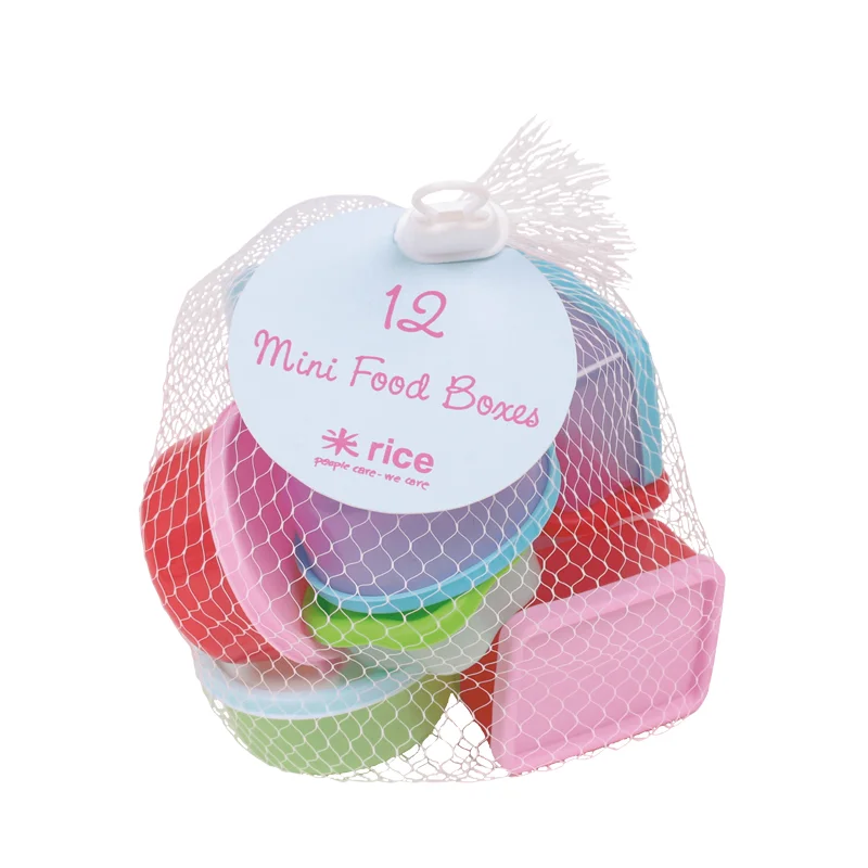 Rice små bøtter med låg, 12 stk ass - klare farver