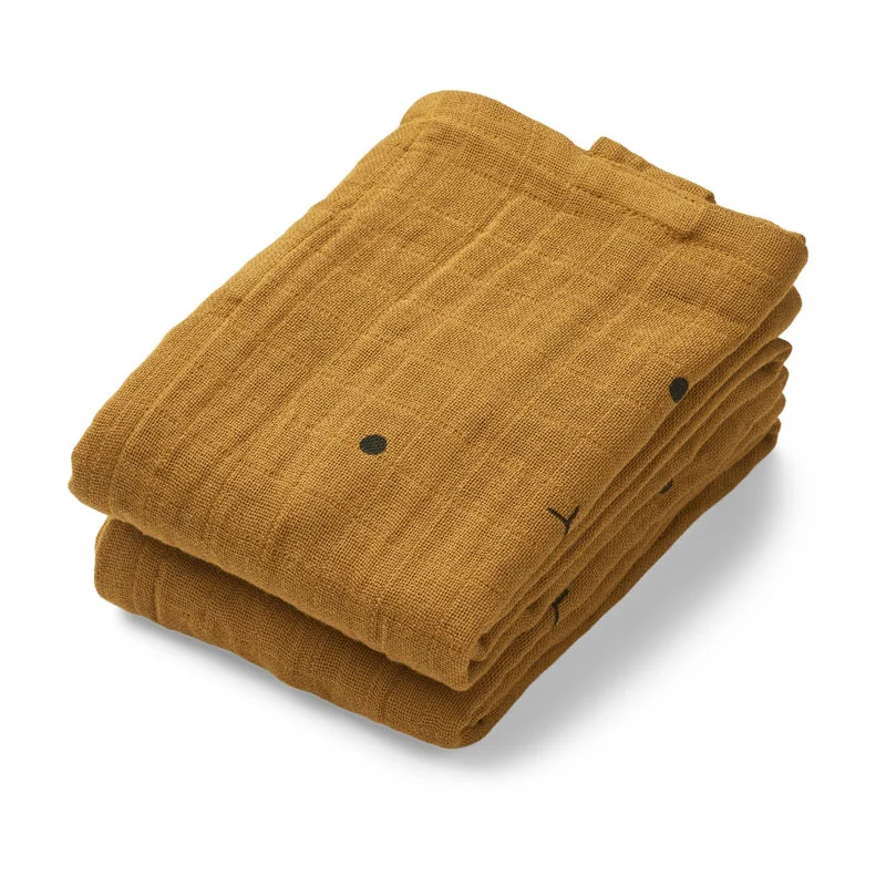  Liewood stofbleer 2-pak, kanin - golden caramel