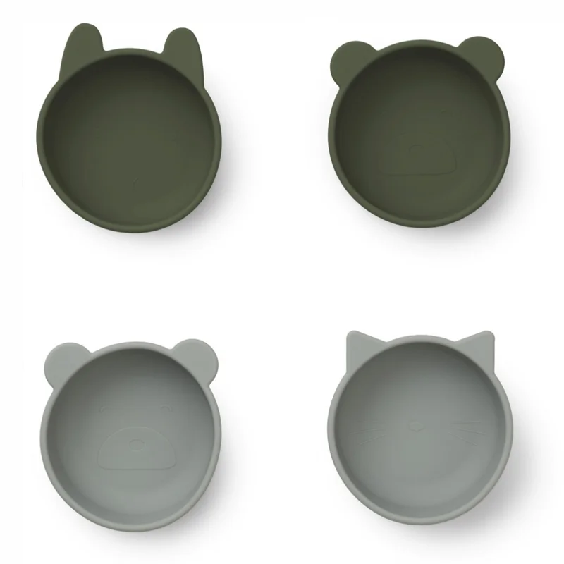 Liewood silicone skåle, 4-pak - Hunter Green mix