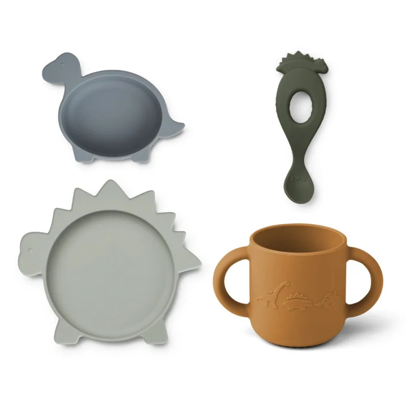 Liewood silikone spisesæt, dino blue multi mix