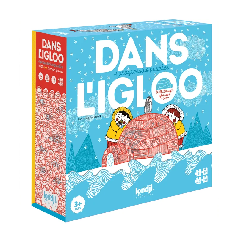 LONDJI Puzzle m.magischer Lupe "Dans l´igloo"