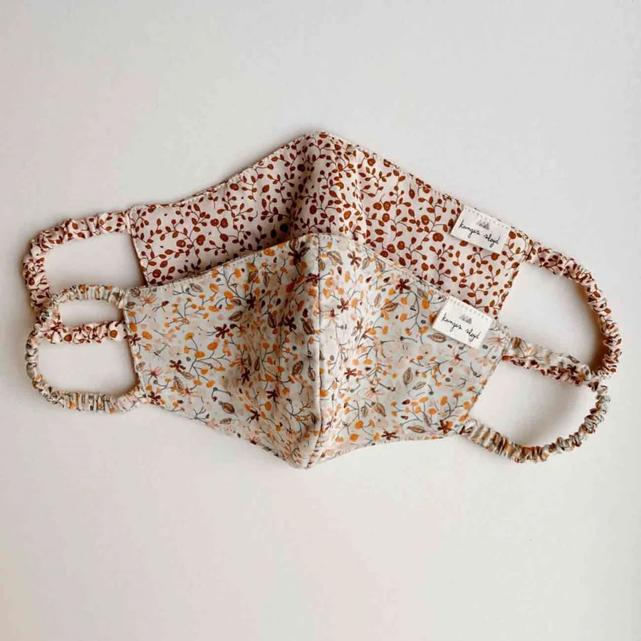 Konges Sløjd 2-pak mundbind, Blossom Mist Birk/Flower Field