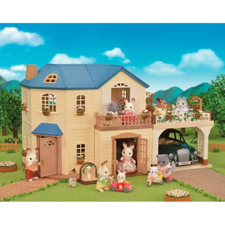 Sylvanian Families stort hus med carport