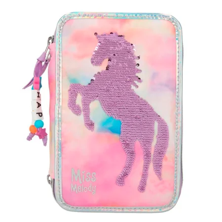 Miss Melody trippel penalhus, paillet enhjørning