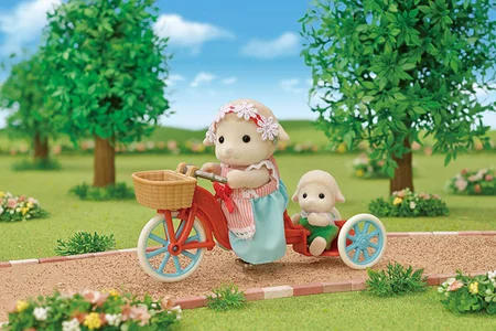 Sylvanian Families, cykel m. popcornvogn og mor får