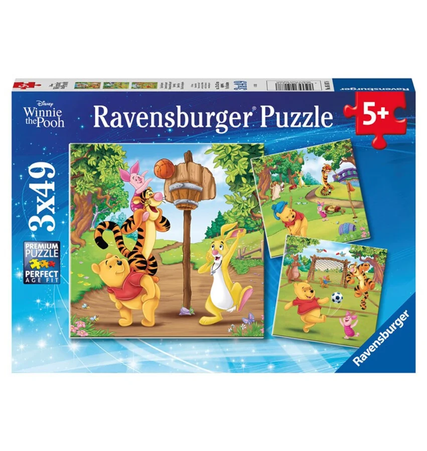 Peter Plys puslespil 3-i-1, 49 brikker