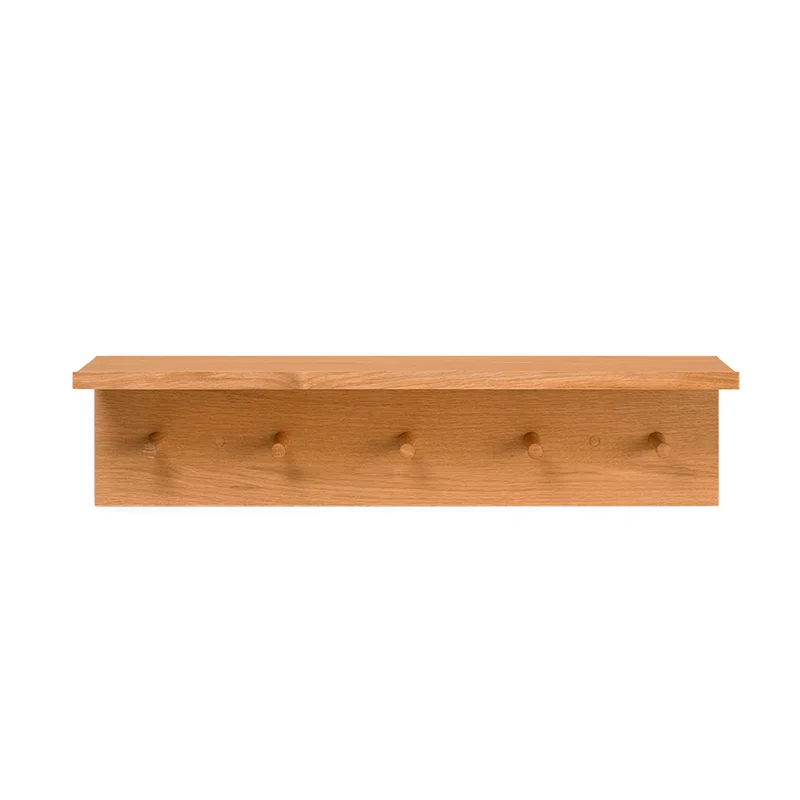 Ferm Living hylde med knager, medium - Oak