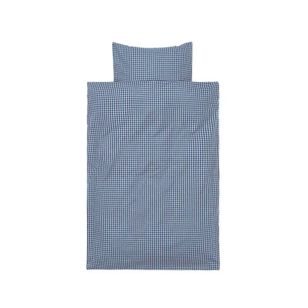 Ferm Living baby sengetøj, Faded Blue/Chocolate