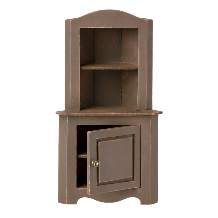 Maileg miniature hjørne skab, brown