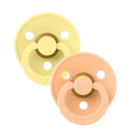 Bibs 2-pak rund sut, str 2 - sunshine/peach sunset