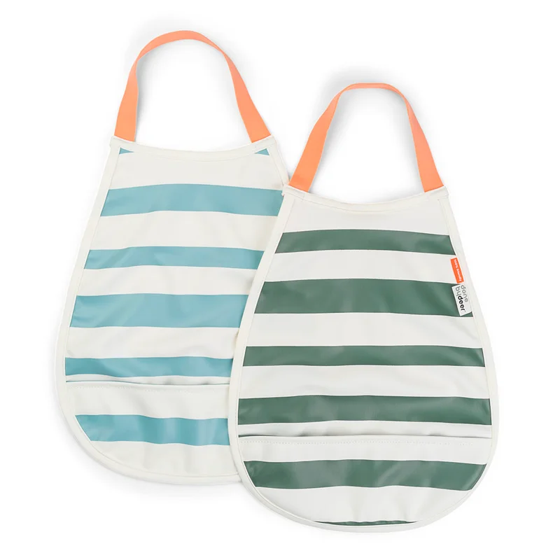 Done by Deer 2-pak pull-over hagesmæk striber blue/green