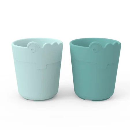 Done by Deer 2-pak Kiddish mini kop, Croco - blå