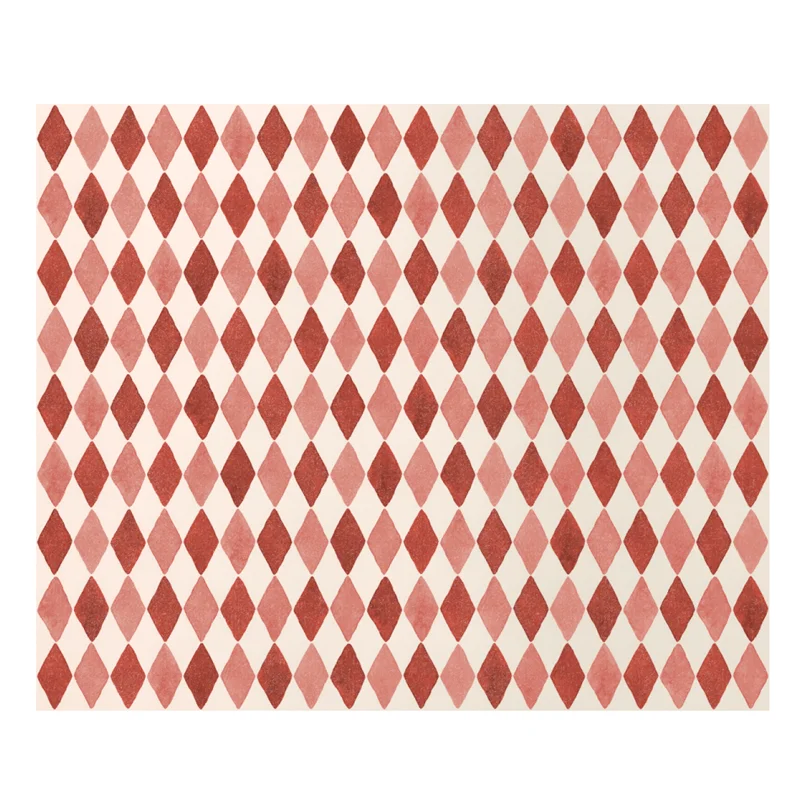 Maileg jule gavepapir, Harlequin rød - 10 mtr