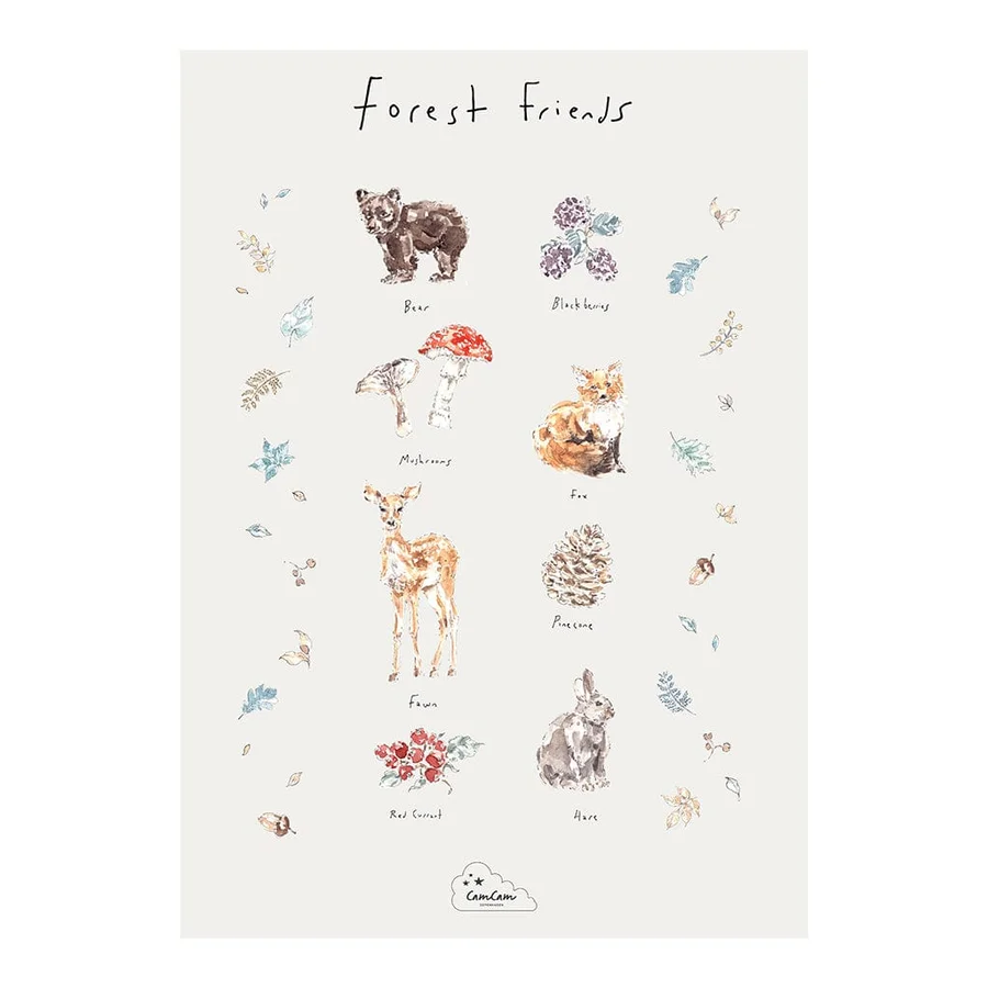 Cam Cam plakat, Forest Friends - A2	