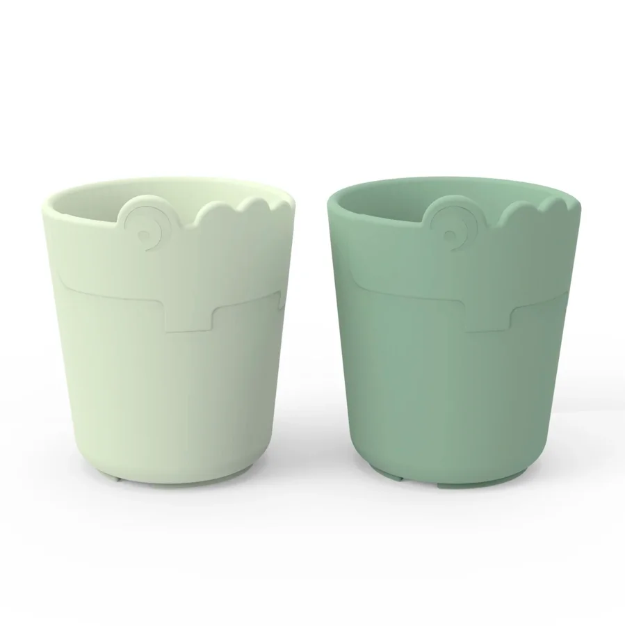 Done by Deer 2-pak Kiddish mini kop, Croco - grøn