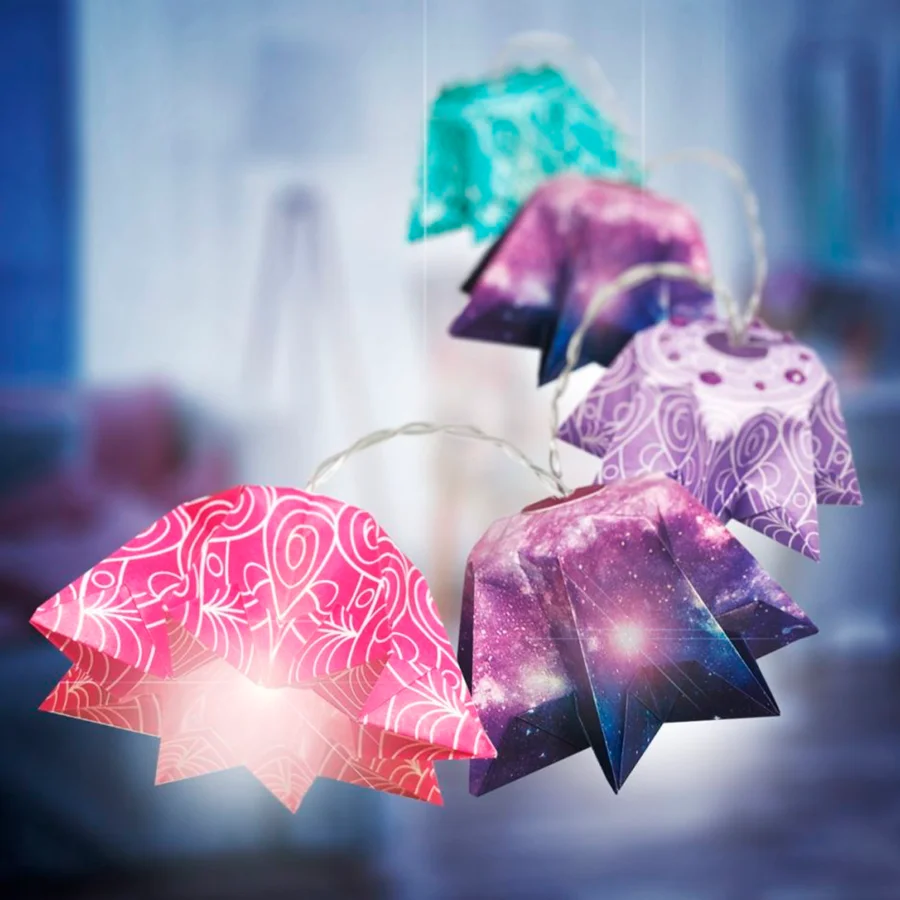 Nebulous Star origami lanterns