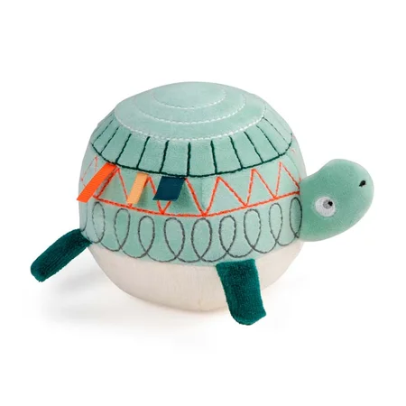 Sebra stofbold med klokke, skildpadden Turbo