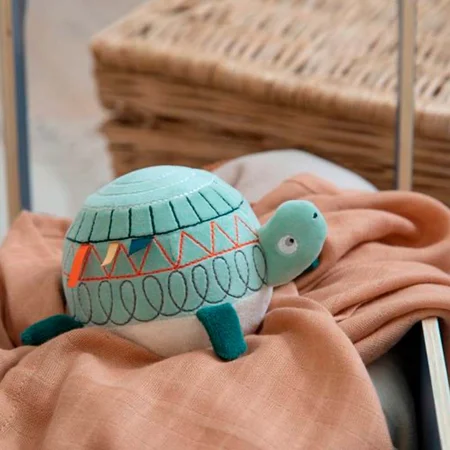 Sebra stofbold med klokke, skildpadden Turbo