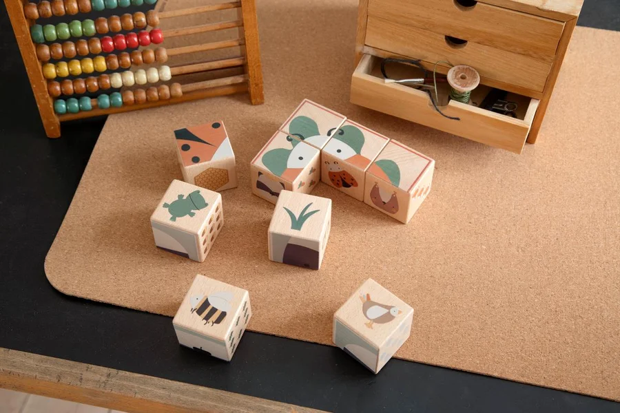 Sebra klodspuslespil i træ