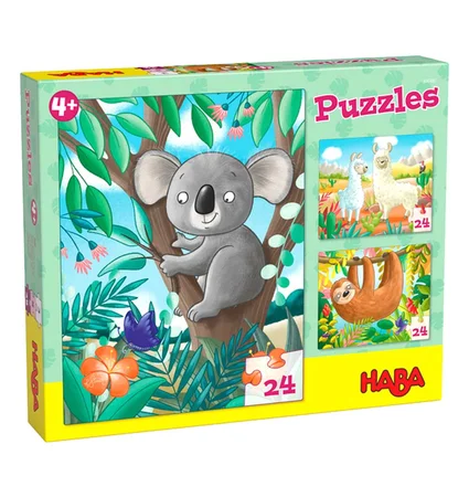Haba 3 puslespil, søde dyr