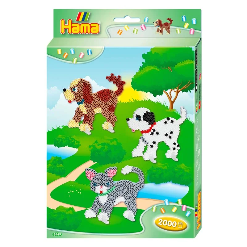 Hama gaveæske, midi perler - hund og kat