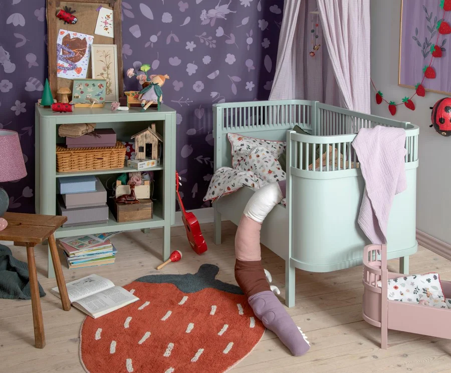 Sebra vævet gulvtæppe, jordbær