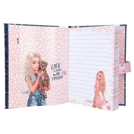 TOPModel Dagbog m/kode og musik, blå