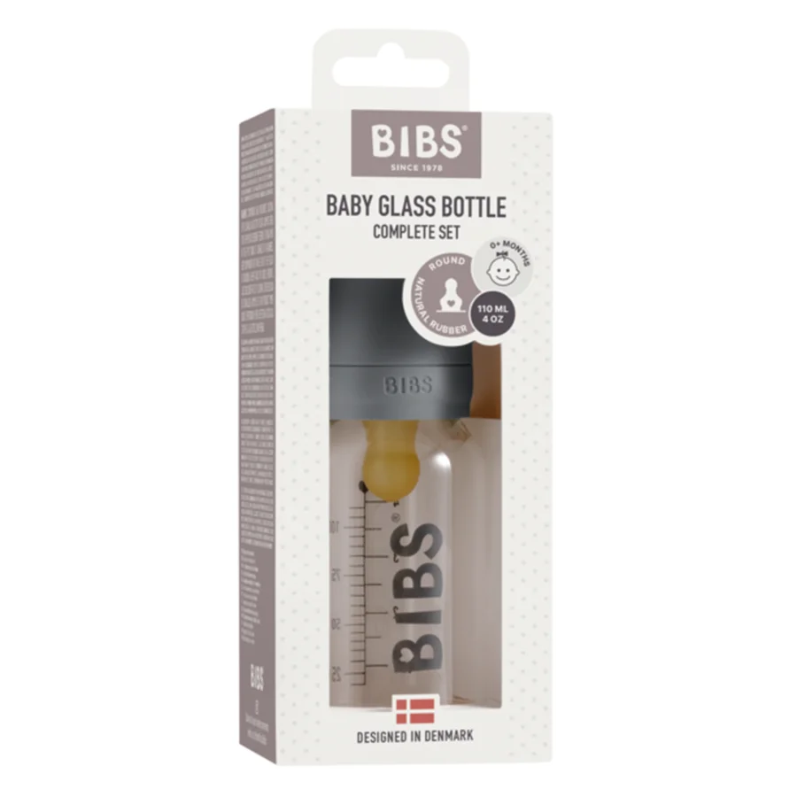 BIBS Sutteflaske 110 ml, complete set - iron
