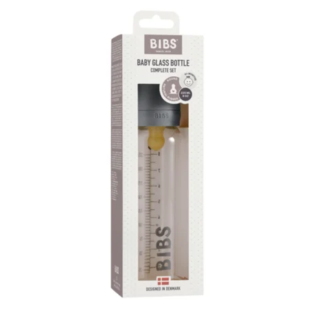 BIBS Sutteflaske 225 ml, complete set - iron