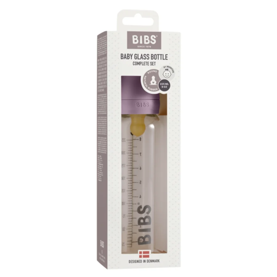 BIBS Sutteflaske 225 ml, complete set - mauve
