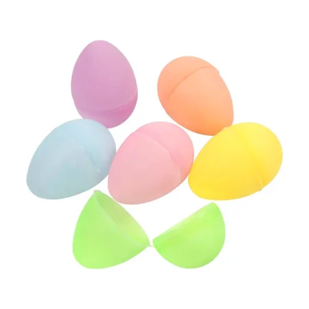 Farvede plastæg to-delt, 12 stk 4,5 cm