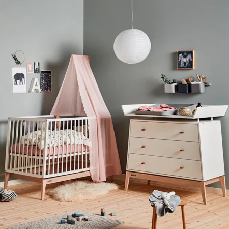 Leander Luna kommode, hvid/eg