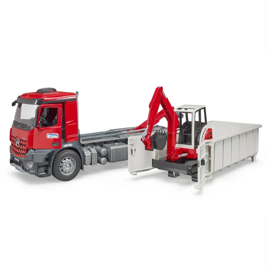 Bruder MB Actros, Lastbil med containerlad og minigraver