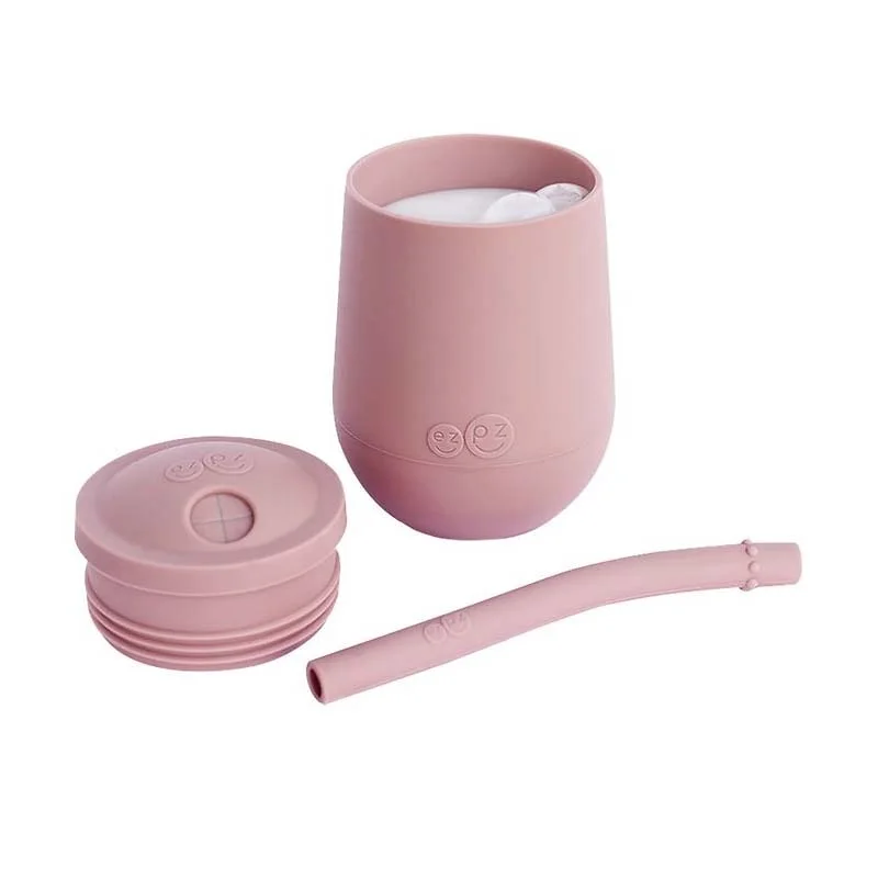 EZPZ Mini Cup m. sugerør, støvet rosa