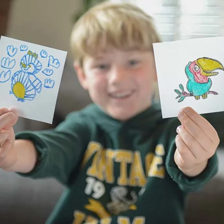 Kidywolf kuffert med tegneplade m.lys