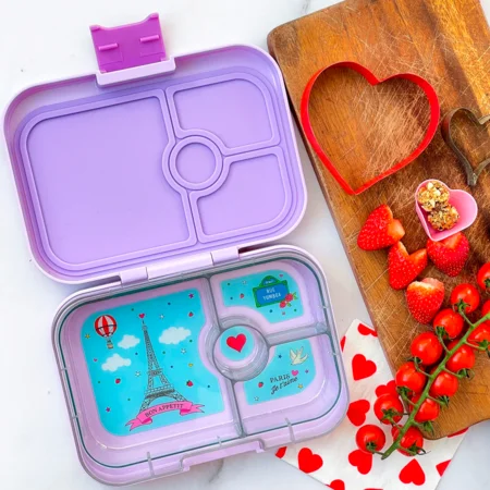 Yumbox Panino madkasse m 4 rum, Lulu purple-paris t'aime tray