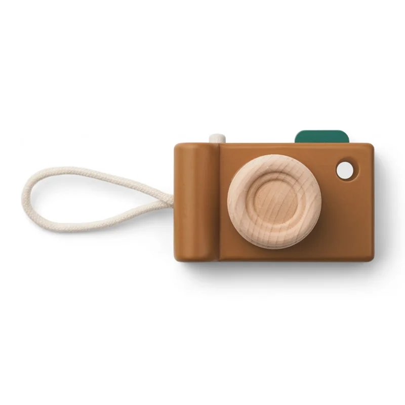 Liewood kamera i træ, Golden Caramel multi