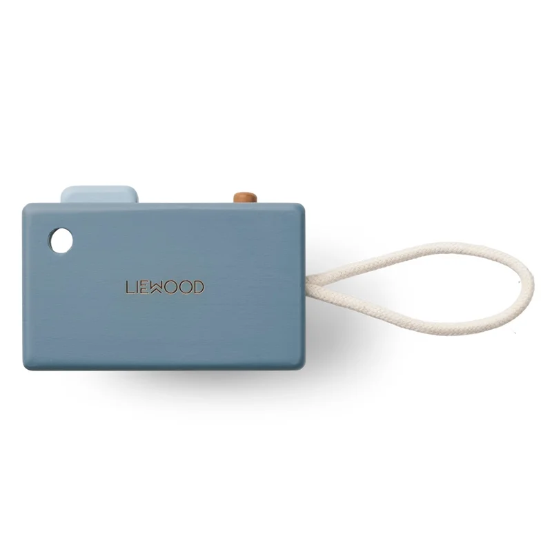 Liewood kamera i træ, Whale Blue multi