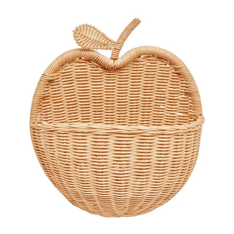 OYOY flettet kurv til væg, æbleform